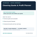 Technicade Cleaning Quote and Profit Planner cover
