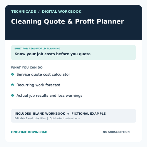 Technicade Cleaning Quote and Profit Planner cover